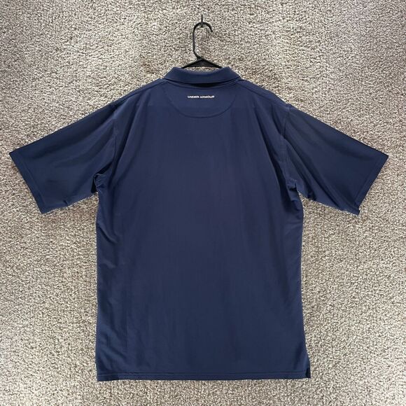 Under Armour Polo Shirt Mens Large Blue Short Sleeve Collared Adult Pullover - Picture 10 of 13